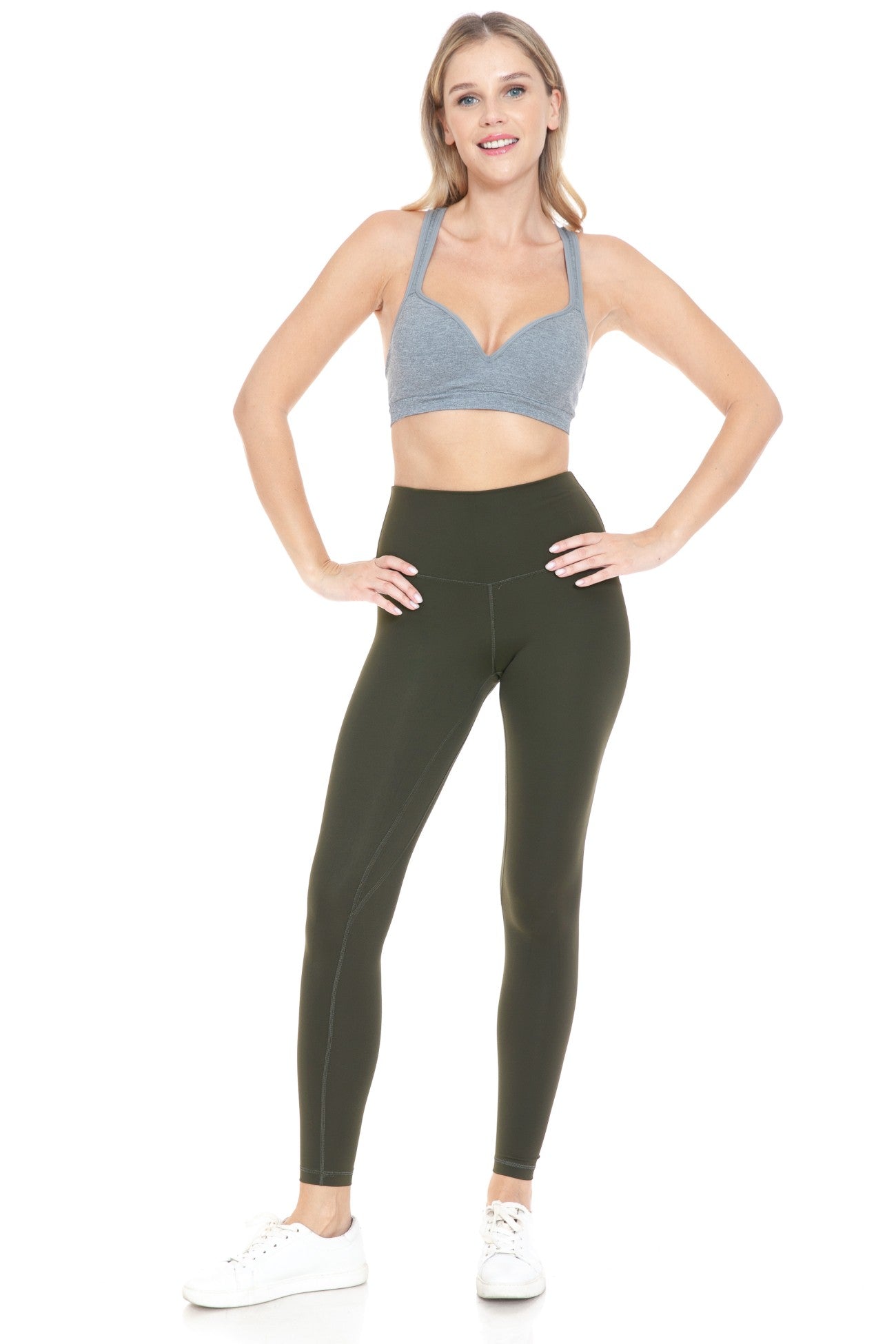 Solid Nylon Active Leggings 28' lenght