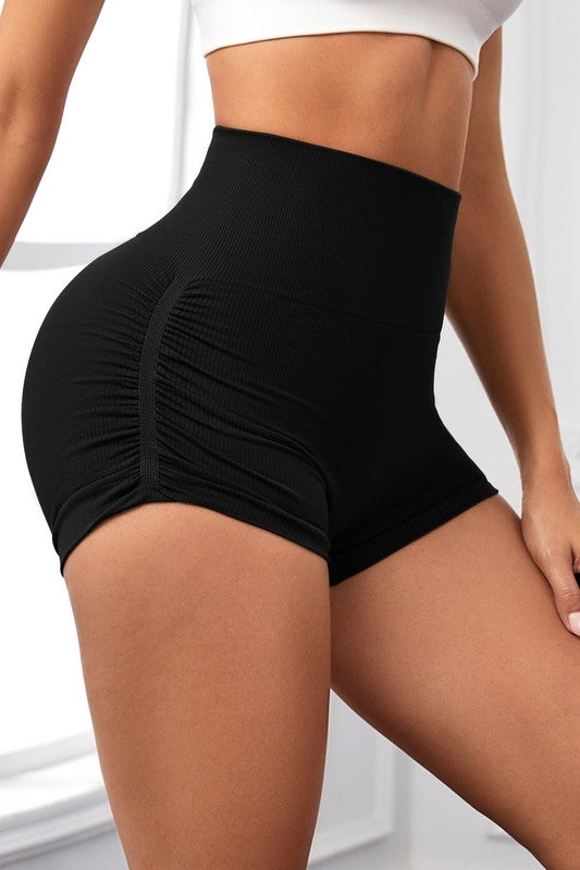 Side Pleats Butt Lifting Shorts