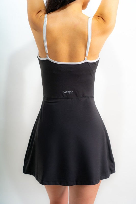 Contrast Tennis Dress With Attached Liner Shorts