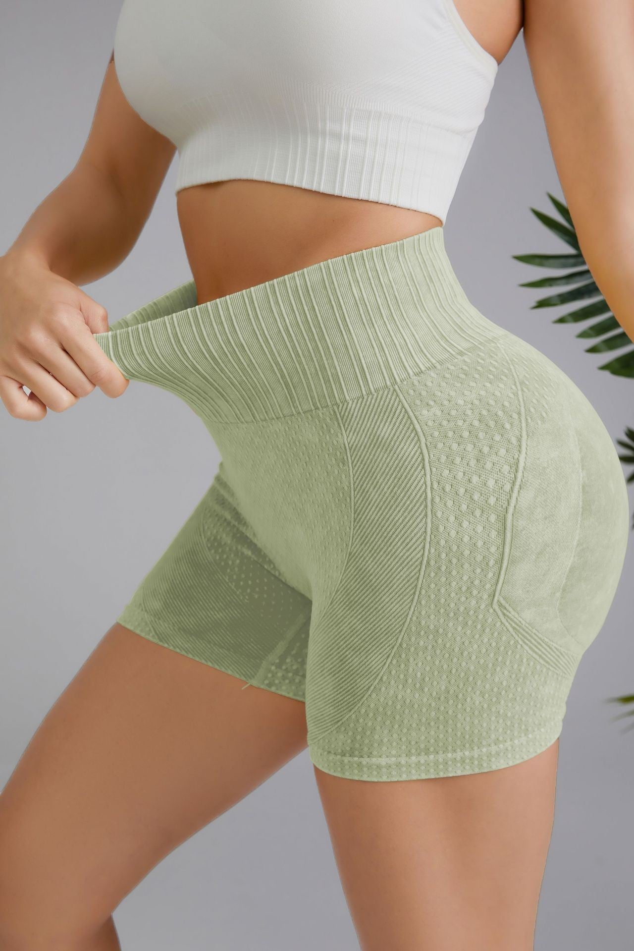 Seamless High Waist Mineral Washed Shorts