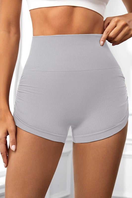 Side Pleats Butt Lifting Shorts