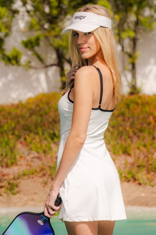 Contrast Tennis Dress With Attached Liner Shorts